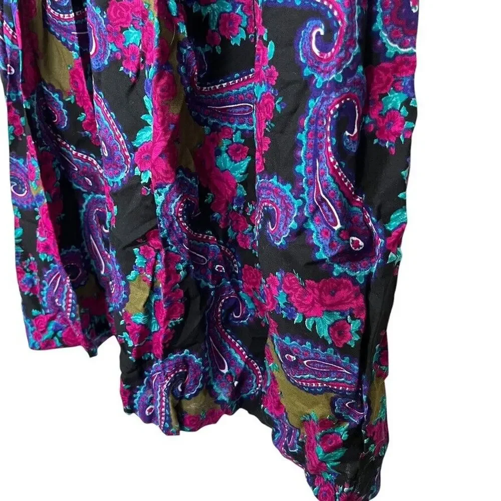 Random USA Made Vintage NWT Midi Pleated Paisley Purple Whimsigoth Skirt sz 10
